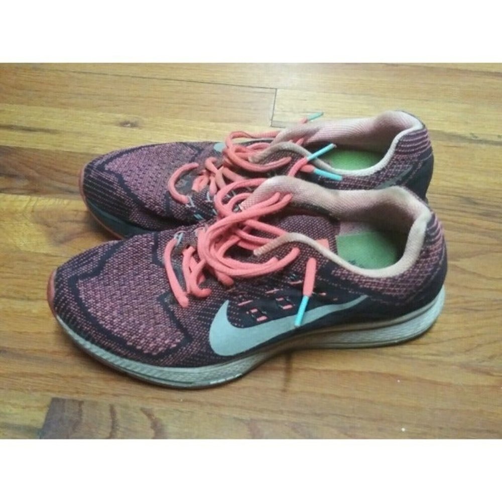 Nike Air Zoom Structure 18 Salmon & Black Size 8 US womens 683737-800 UK 5.5 EUC